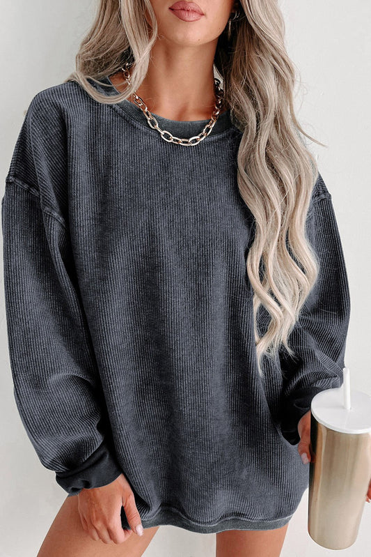 RTS Ribbed Charcoal Pullover