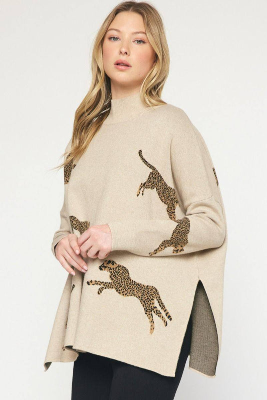 RTS Leopard Khaki Sweater