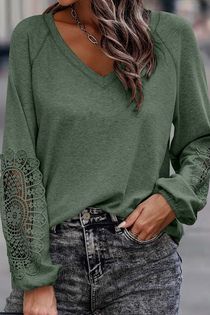 RTS Green Lace Sleeve Top