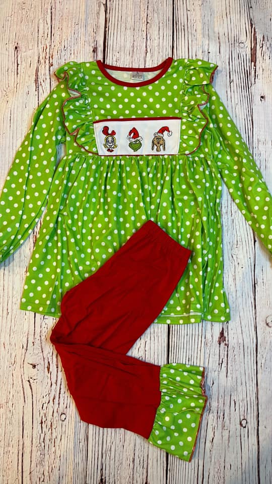 RTS Trio Grinch Polka Dot Red Pant