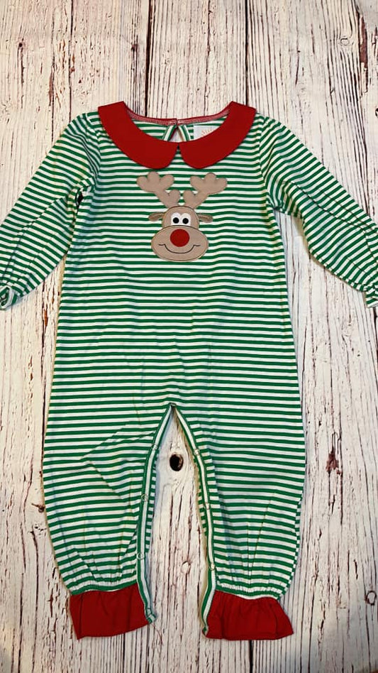 RTS Deer Green Striped Girl 1pc