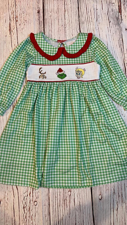 RTS Mean One Trio Green Plaid Dress