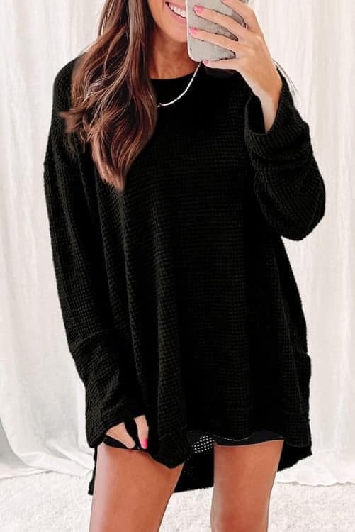 RTS Waffle Knit Black Top