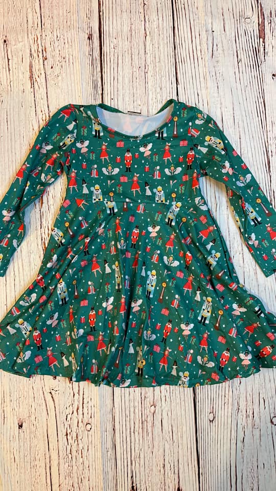 RTS Nutcracker Green Twirl Dress