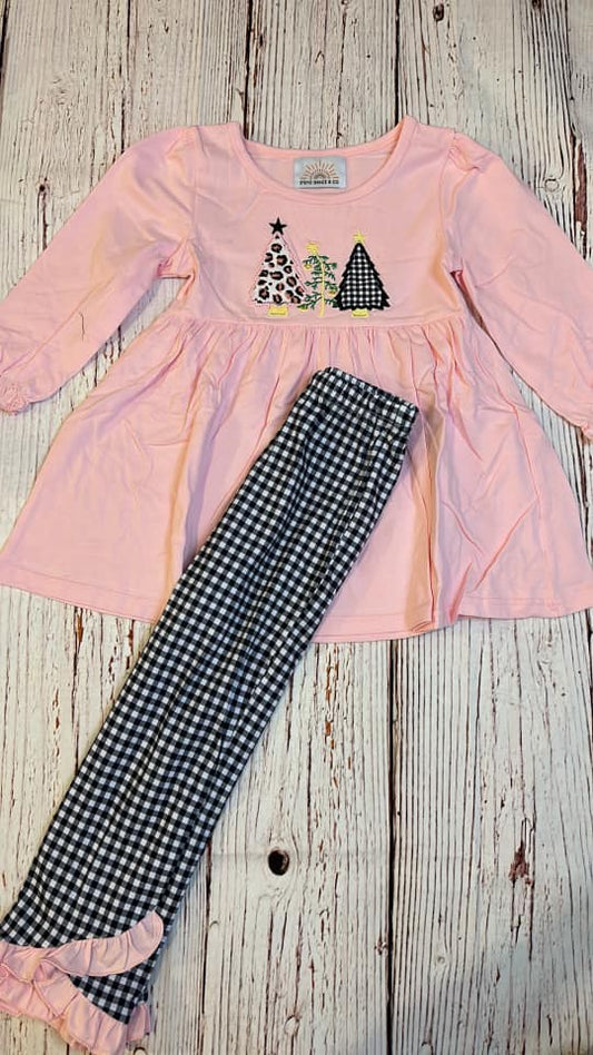 RTS Tree Pink Black Check 2pc