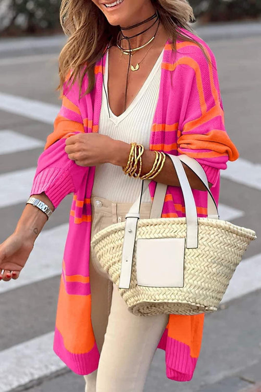 RTS Pink/Orange Stripe Cardi