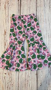 RTS Pink Grinch Ribbed Flares