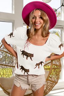 RTS Ivory/Grey Tiger Sweater